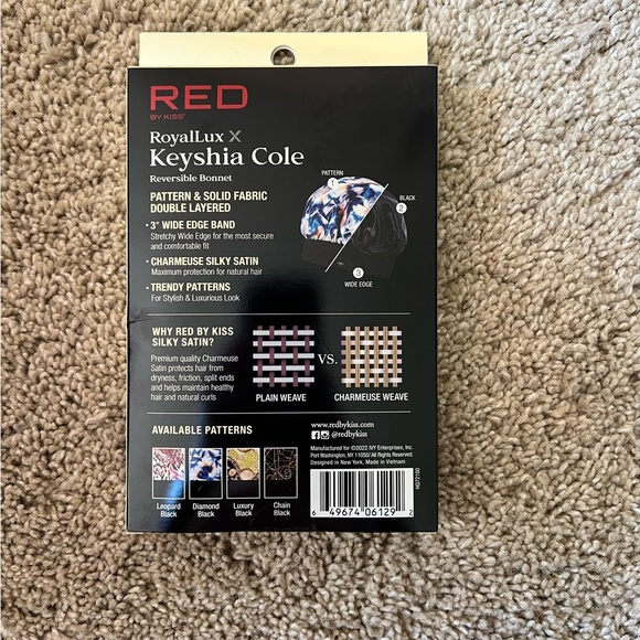 Red by Kiss X Keyshia Cole Silky Bonnet Sleep Cap, Frizz Free Bonnet, X-Large - Picture 2 of 2